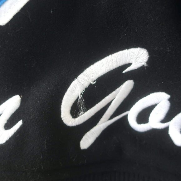 Supreme King Leather-Sleeve Hooded Varsity Jacket Black Size Medium - Picture 8 of 10